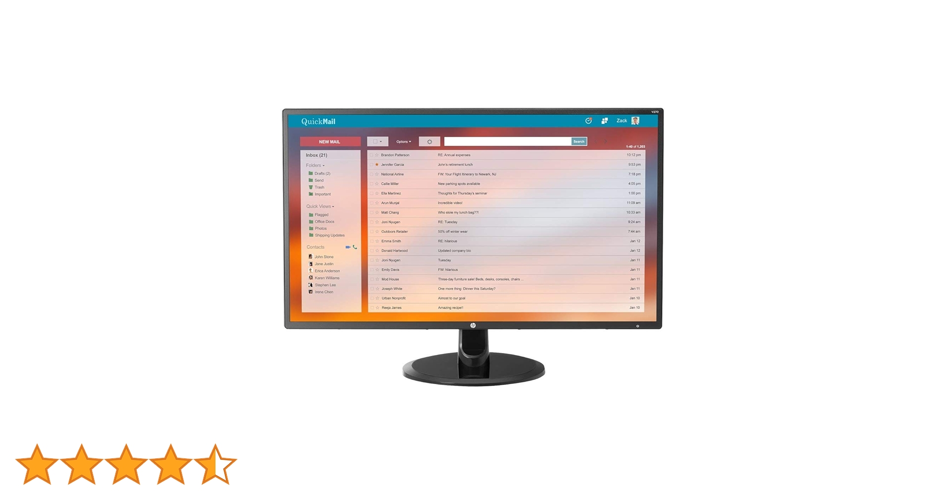 HP V270 27 Inch Monitor Full HD LED 1920 x 1080 IPS, Anti Glare